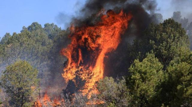Gökçetepe'de Yangın Helikopter Müdahale Ediyor